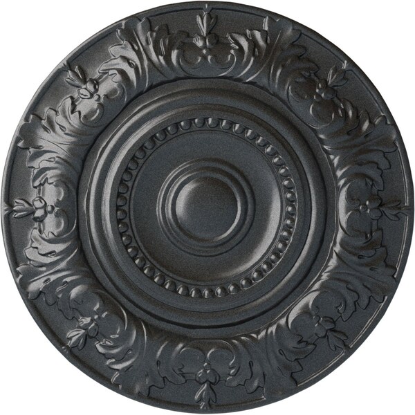 Ekena Millwork Biddix Ceiling Medallion (Fits Canopies up to 7 1/2"), Hand-Painted Pewter, 20 7/8"OD x 1 1/4"P CM20BXPES - main